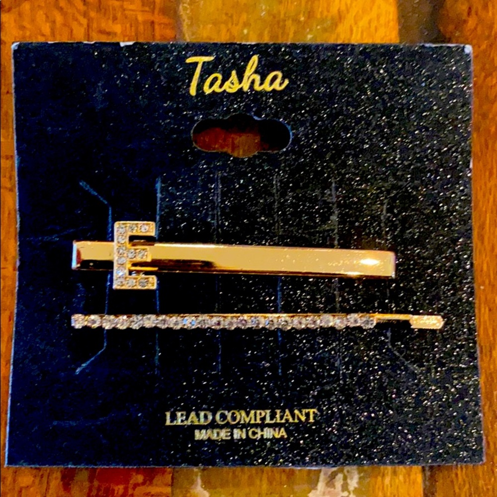 Tasha Initial “E” Crystal hairpin set- NWT